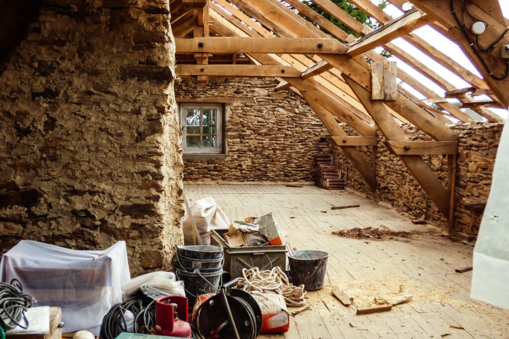 An image of a a house being renovated in France
